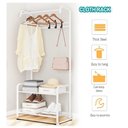 Ver imagem 2 de Arara Guarda Roupas Cabideiro com Prateleira Organizador Roupeiro Sapateira Duplo Multiuso Branco