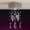 Ver imagem 1 de Plafon Sobrepor de Cristais Quadrado Obelisc 1 Lâmpada Bronzearte Transparente