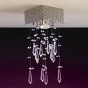 Ver imagem 3 de Plafon Sobrepor de Cristais Quadrado Obelisc 1 Lâmpada Bronzearte Transparente