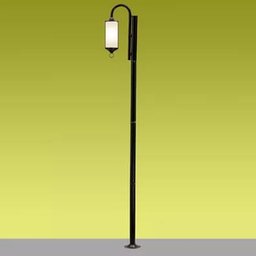 Poste para Jardim Munich Preto Vidro Leitoso 1E27 31x220cm P-42/1 - 1