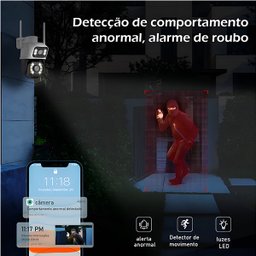 Câmera Ip Wifi de Segurança 2 em 1 Fixa + Rotativa com Áudio - 6