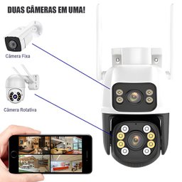 Câmera Ip Wifi de Segurança 2 em 1 Fixa + Rotativa com Áudio - 2