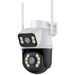 Câmera Ip Wifi de Segurança 2 em 1 Fixa + Rotativa com Áudio