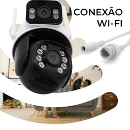 Câmera Ip Wifi de Segurança 2 em 1 Fixa + Rotativa com Áudio - 3