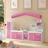 Cozinha Infantil Completa Com Pia Inox e Fogão Em MDF Rosa Potente - 2