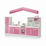 Cozinha Infantil Completa Com Pia Inox e Fogão Em MDF Rosa Potente - 1