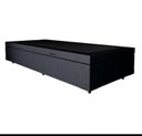 Ver imagem 2 de Cama Báu Base Box Solteiro Sintético Preto Blindado com Pistões a Gás.