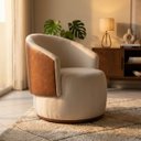 Ver imagem 1 de Poltrona Orgânica Redonda para Sala Quarto Recepção Liz Confortável Elegante Bouclê Courino Premiun