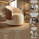 Ver imagem 7 de Poltrona Orgânica Redonda para Sala Quarto Recepção Liz Confortável Elegante Bouclê Courino Premiun