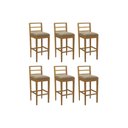 Ver imagem 1 de Kit 6 Banquetas Sala Jantar Sofia 1bmm006ca Premium Madeira Maciça 6 Un Carvalho/boucle Bege Fendi