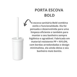 Escova Sanitaria Bold Branco com Tampa Banheiro ou - 2