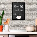 Ver imagem 2 de Quadro Que Tal um Café Com Amor 45x34cm - com vidro:Madeira preta