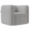 Ver imagem 1 de Poltrona para Sala de Estar Decorativa Quadrada Maggie K04 Veludo Cinza - Mpozenato