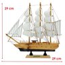 Miniatura Barco Navio de Madeira Veleiro Decorativo 29cm - 3