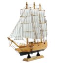 Ver imagem 1 de Miniatura Barco Navio de Madeira Veleiro Decorativo 29cm
