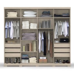 Guarda-Roupa Casal com Espelho 4 Portas de Correr D558 Kappesberg - 2