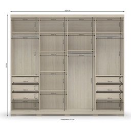 Guarda-Roupa Casal com Espelho 4 Portas de Correr D558 Kappesberg - 4