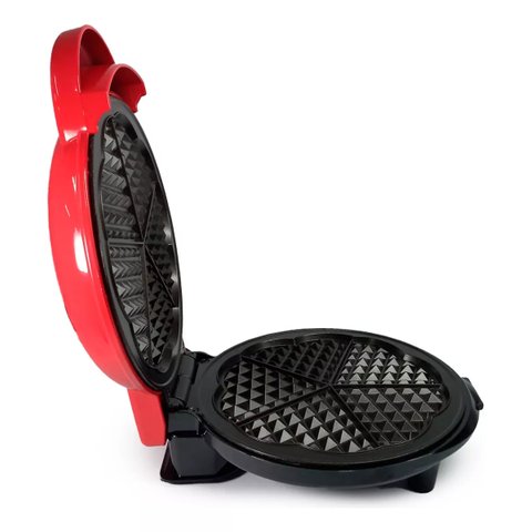 Máquina Fazer 5 Waffle Elétrica Portátil Antiaderente 110v:vermelho