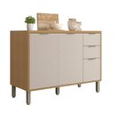 Ver imagem 2 de Balcão de Cozinha 3 Portas 2 Gavetas com Tampo MDF 120cm Bege/Freijó/Nazca