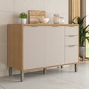 Ver imagem 1 de Balcão de Cozinha 3 Portas 2 Gavetas com Tampo MDF 120cm Bege/Freijó/Nazca