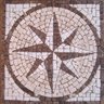 Rosa Dos Ventos em Mosaico Rosone Fiorentino Iii Rústico Tamanho 80cm - 1