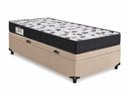 Ver imagem 1 de Cama Box Baú Solteiro Sintético Bege+ Colchão Solteiro de Espuma - Ortobom ISO 100