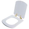 Assento Sanitário Soft Close Lirio Branco para Vaso Fiori com Ferragem Dourada - 2