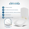 Assento Sanitário Soft Close Lirio Branco para Vaso Fiori com Ferragem Dourada - 5