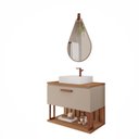 Ver imagem 1 de Gabinete de Banheiro Duna 80 com Espelho Gota Cappuccino/freijo - Mgm