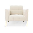 Ver imagem 4 de Poltrona Sala Decorativa Kit 2 Elisa Pé Aço Lateral Dourado Cotelê Ext/veludo Bege D03 - D’Rossi