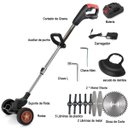 Ver mais imagens de Cortador Aparador de Grama Planta Gramado Erva Daninha Portatil sem Fio Cabo Ajustavel Potente Jardi