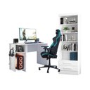 Ver imagem 1 de Escritório com Escrivaninha e Livreiro Multiuso 2 Gavetas Branco - Fdecor