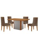 Ver imagem 2 de Mesa de Jantar Isadora 120cm Tampo Canto Copo Mdf Laminado com 4 Cadeiras Lisboa