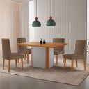 Ver imagem 1 de Mesa de Jantar Isadora 120cm Tampo Canto Copo Mdf Laminado com 4 Cadeiras Lisboa