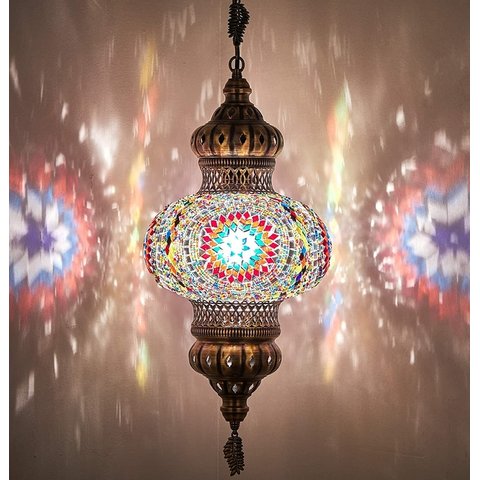Lustre de Mosaico Turco Autêntico Cores Fantasticos 25 cm Diametro Mosaico – YYTK4500348