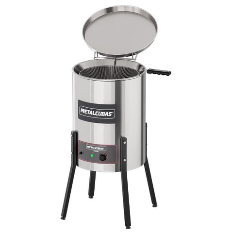 Fritadeira Tacho Elétrica Água e Óleo Metalcubas 38 Litros 220v Cesto Grande Tfao40cg