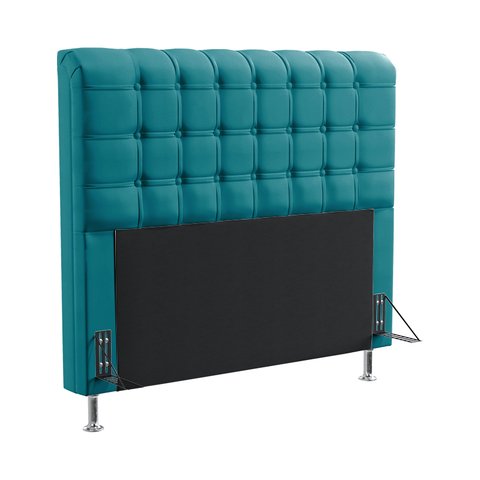 Cabeceira Estofada Decorativa Dama 195 Para Cama King Sued Azul Turquesa Aradecor
