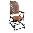 Ver imagem 1 de Cadeira de Balanço Aço Carbono Dobrável Reforçado Varal Sul - Marrom
