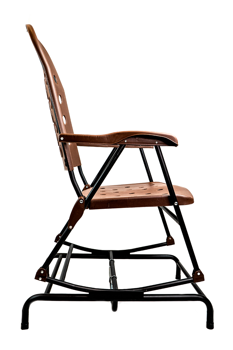 Cadeira de Balanço Aço Carbono Dobrável Reforçado Varal Sul - Marrom - 2