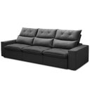Ver imagem 5 de Sofá Retrátil Reclinável para Sala 4 Lugares 290cm Aires F04 Veludo Cinza Escuro - Lyam Decor