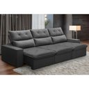 Ver imagem 2 de Sofá Retrátil Reclinável para Sala 4 Lugares 290cm Aires F04 Veludo Cinza Escuro - Lyam Decor