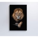 Ver imagem 3 de Quadro Leão em Fundo Preto Medidas 40x60 Cm Impressão Tecido Canvas
