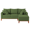 Ver imagem 2 de Sofá 3 Lugares Beny com Chaise Direito Linho Verde Oliva