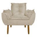 Ver imagem 2 de Poltrona Decorativa para Sala de Estar Opala Suede Bege - Montanaris Decor MD MONTANARIS DECOR
