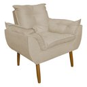 Ver imagem 1 de Poltrona Decorativa para Sala de Estar Opala Suede Bege - Montanaris Decor MD MONTANARIS DECOR
