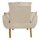 Ver imagem 3 de Poltrona Decorativa para Sala de Estar Opala Suede Bege - Montanaris Decor MD MONTANARIS DECOR