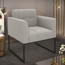 Ver imagem 2 de Poltrona Sala de Estar Industrial Preto Elisa Bouclê Cinza D03 - D'Rossi