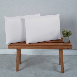 Par de Fronhas para Travesseiro Premium Percal de Microfibra 400 Fios Lisa:branca