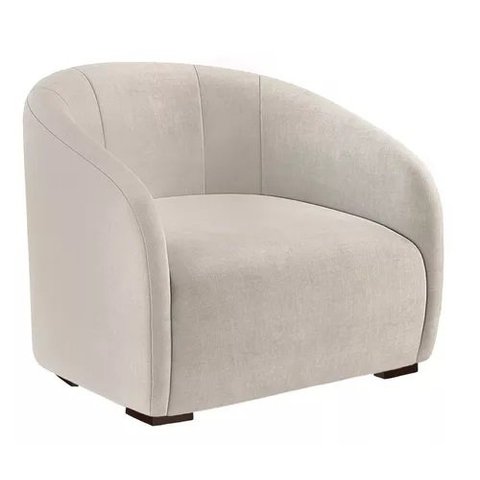 Poltrona Decorativa Julia - Veludo  Bege - Renascer Decor