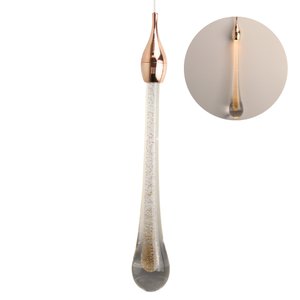 Pendente Led Gota Shine 3cores 3k 4k 6k Metal Dourado Bivolt